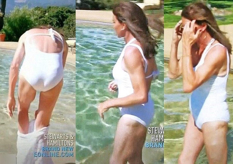 Caitlyn Jenner was out the other day in nothing but a one piece swimsuit. 